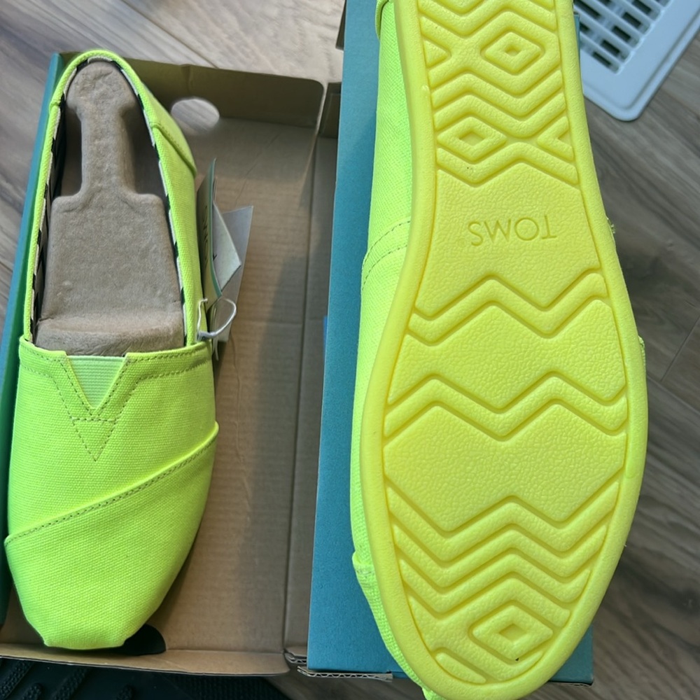 New TOMS Women's Alpargata Slip-On in Neon Yellow
